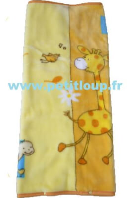 Couverture Baby sac Orange avec Girafe Jaune