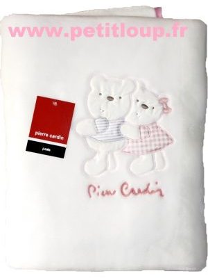 couverture polaire bébé duo oursons P CARDIN 110 x140