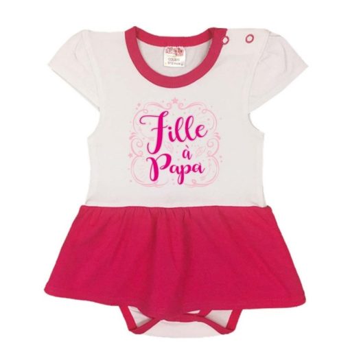 Body robe bébé avec logo Fille à Papa rose pale