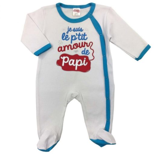 Pyjama bébé je suis le petit amour de Papi bleu